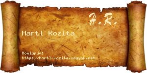Hartl Rozita névjegykártya